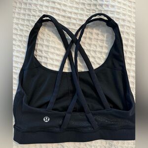 Lululemon Black Shiny Foil Energy Bra Size 2
